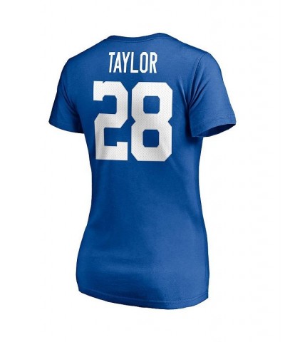 Women's Branded Jonathan Taylor Royal Indianapolis Colts Player Icon Name Number V-Neck T-shirt Royal $19.32 Tops