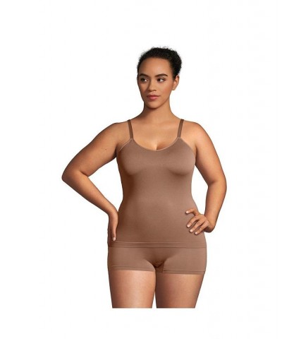 Women's Seamless Cami with Built in Bra Brown $27.86 Bras