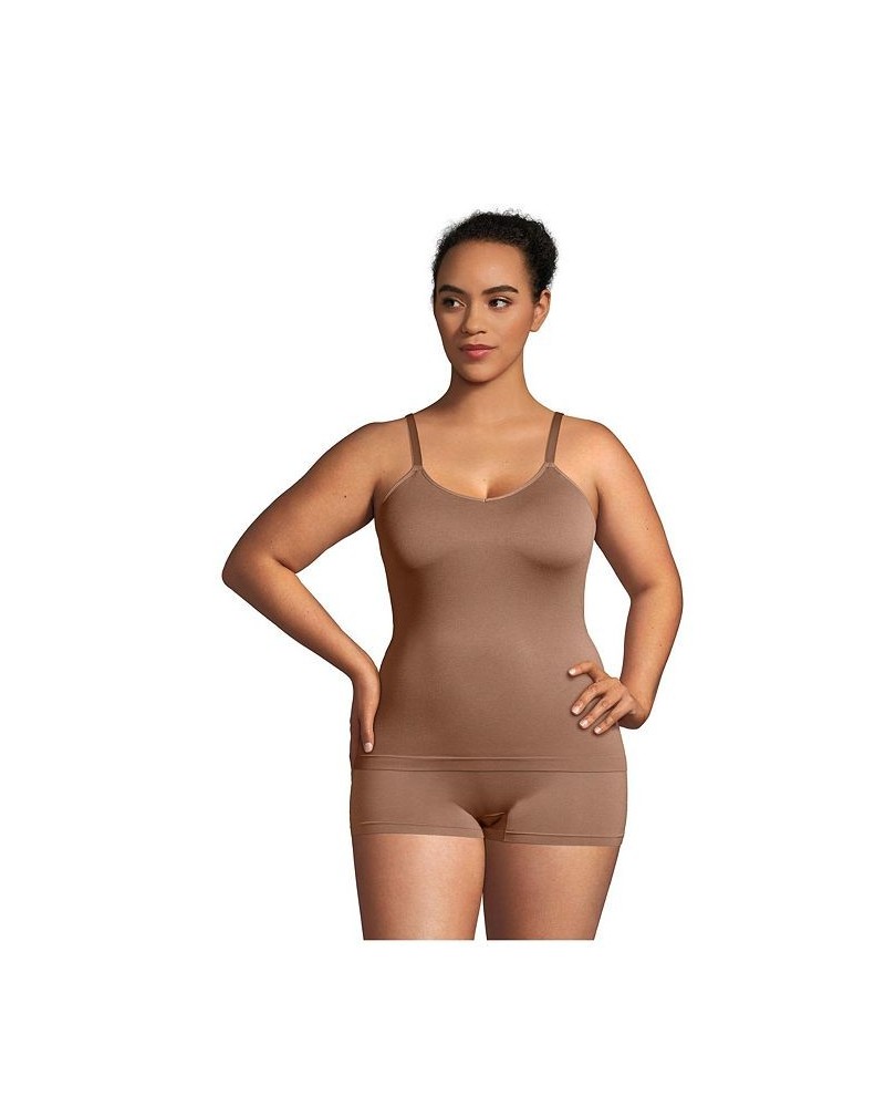 Women's Seamless Cami with Built in Bra Brown $27.86 Bras
