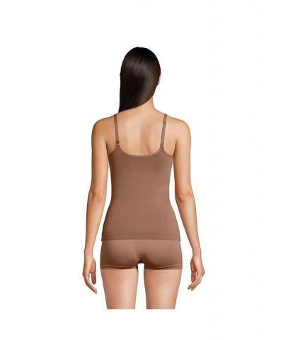 Women's Seamless Cami with Built in Bra Brown $27.86 Bras