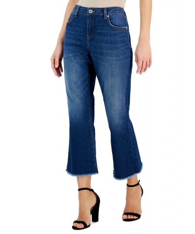 Women's Mid-Rise Cropped Flare-Leg Jeans Blue $22.50 Jeans