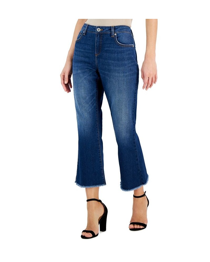 Women's Mid-Rise Cropped Flare-Leg Jeans Blue $22.50 Jeans