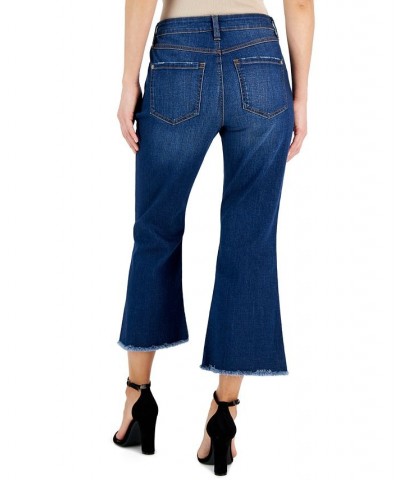 Women's Mid-Rise Cropped Flare-Leg Jeans Blue $22.50 Jeans