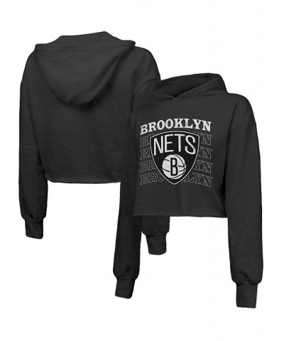 Women's Threads Black Brooklyn Nets Repeat Cropped Tri-Blend Pullover Hoodie Black $45.89 Sweatshirts