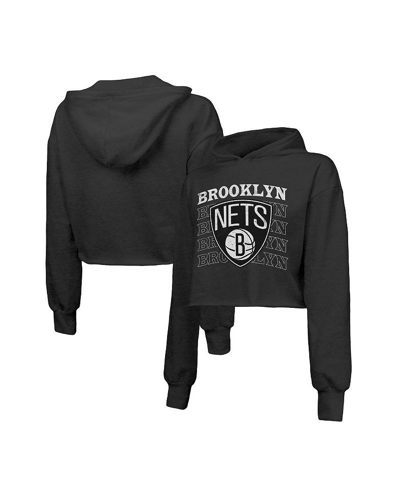 Women's Threads Black Brooklyn Nets Repeat Cropped Tri-Blend Pullover Hoodie Black $45.89 Sweatshirts