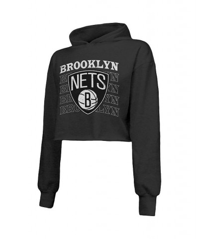 Women's Threads Black Brooklyn Nets Repeat Cropped Tri-Blend Pullover Hoodie Black $45.89 Sweatshirts