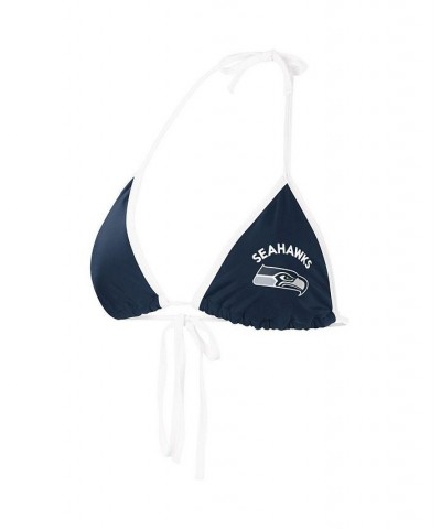 Women's College Navy Seattle Seahawks Perfect Match Bikini Top Navy $17.16 Swimsuits