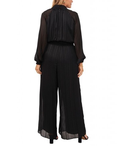 Plus Size Smocked-Waist Jumpsuit Black $52.32 Pants