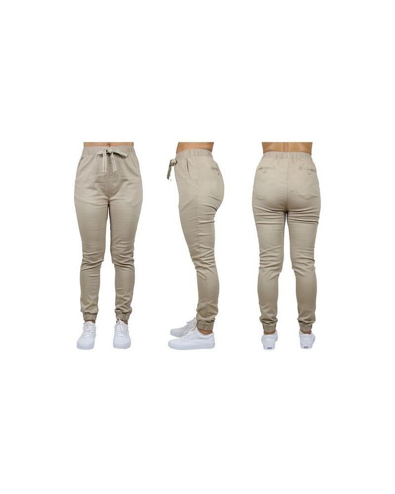 Women's Basic Stretch Twill Joggers Khaki $18.36 Pants
