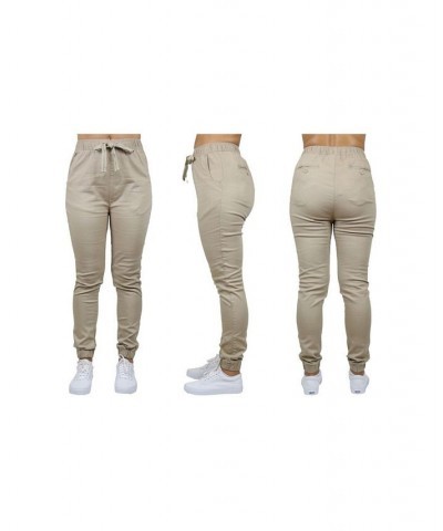 Women's Basic Stretch Twill Joggers Khaki $18.36 Pants