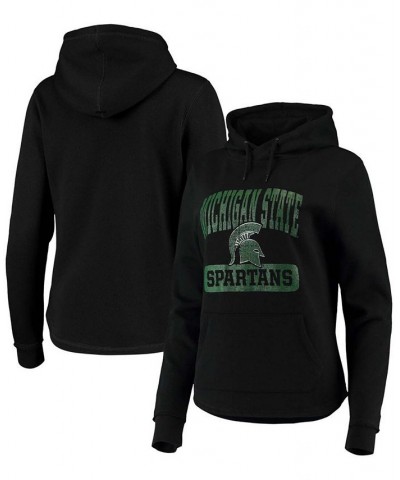 Women's Black Michigan State Spartans Core Crossover Pillbox Pullover Hoodie Black $28.80 Sweatshirts