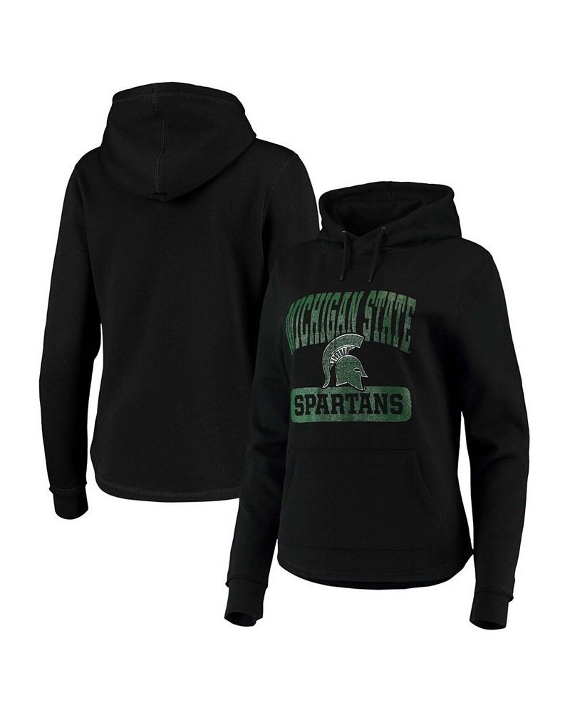Women's Black Michigan State Spartans Core Crossover Pillbox Pullover Hoodie Black $28.80 Sweatshirts