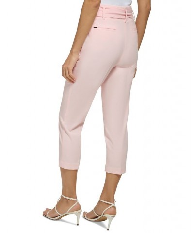 Petite Tie-Front High-Rise Cropped Pants Rose Quartz $24.19 Pants