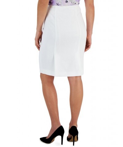 Petite Princess-Seam Pencil Skirt Lily White $25.96 Skirts