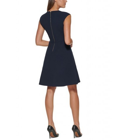 Button-Detail Fit & Flare Dress Sky Captain $53.55 Dresses