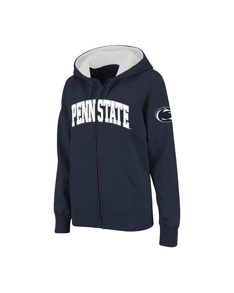 Women's Navy Penn State Nittany Lions Arched Name Full-Zip Hoodie Navy $31.85 Sweatshirts