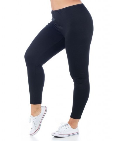 Women's Plus Size Comfortable Ankle Length Stretch Leggings Navy $27.93 Pants