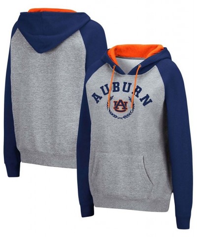 Women's Heather Gray Auburn Tigers Contrast Raglan Pullover Hoodie Heather Gray $31.89 Sweatshirts