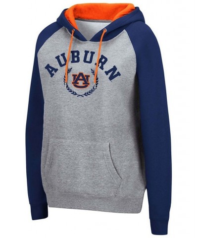 Women's Heather Gray Auburn Tigers Contrast Raglan Pullover Hoodie Heather Gray $31.89 Sweatshirts