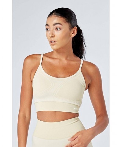 Women's Recycled Colour Block Body Fit Seamless Sports Bra - Stone Natural $23.04 Bras