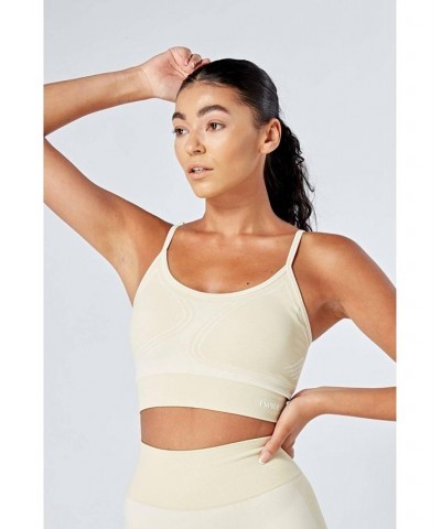 Women's Recycled Colour Block Body Fit Seamless Sports Bra - Stone Natural $23.04 Bras