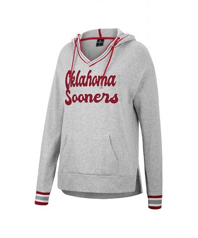 Women's Heathered Gray Oklahoma Sooners Andy V-Neck Pullover Hoodie Heathered Gray $27.95 Sweatshirts