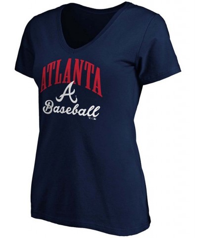 Women's Navy Atlanta Braves Victory Script V-Neck T-shirt Navy $22.41 Tops