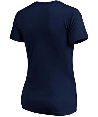 Women's Navy Atlanta Braves Victory Script V-Neck T-shirt Navy $22.41 Tops