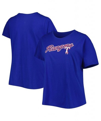 Women's Royal Texas Rangers Plus Size Team Scoop Neck T-shirt Royal $15.40 Tops