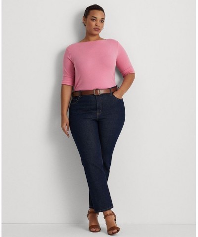 Plus Size Boatneck Top Poolside Rose $33.32 Tops