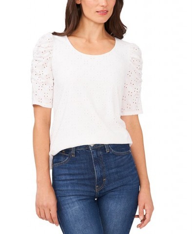 Women's Eyelet-Embroidered Top White $26.24 Tops