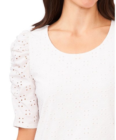 Women's Eyelet-Embroidered Top White $26.24 Tops