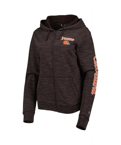 Women's Brown Cleveland Browns Reverse Full-Zip Hoodie Brown $33.60 Sweatshirts