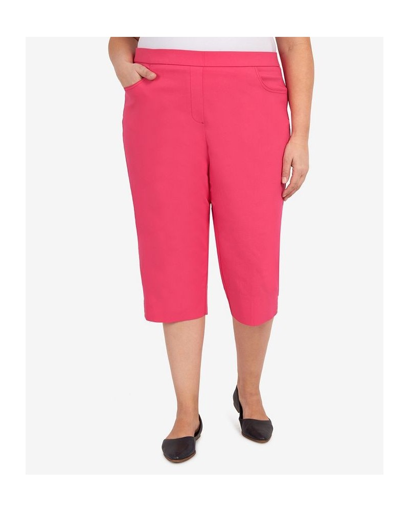 Plus Size Hot Allure Clamdigger Pull On Pants Pink $32.39 Pants