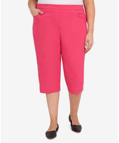 Plus Size Hot Allure Clamdigger Pull On Pants Pink $32.39 Pants