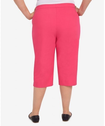 Plus Size Hot Allure Clamdigger Pull On Pants Pink $32.39 Pants