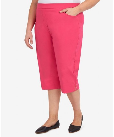 Plus Size Hot Allure Clamdigger Pull On Pants Pink $32.39 Pants