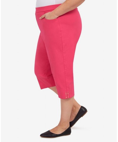 Plus Size Hot Allure Clamdigger Pull On Pants Pink $32.39 Pants