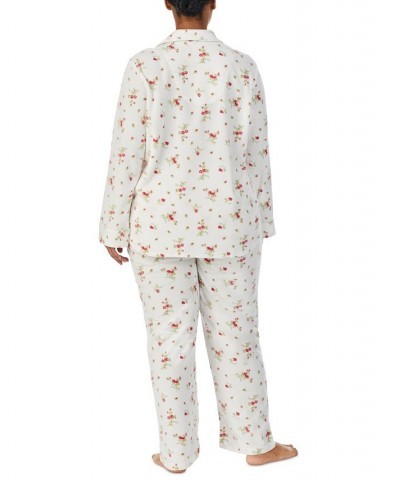 Plus Size Plaid Microfleece Pajama Set Ivory Floral $37.07 Sleepwear