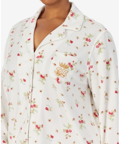 Plus Size Plaid Microfleece Pajama Set Ivory Floral $37.07 Sleepwear