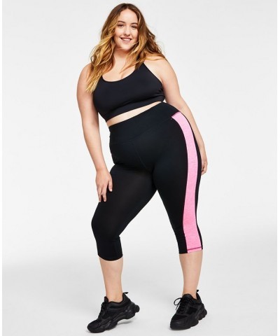 Plus Size Colorblocked Capri Leggings Crystal Mist $10.99 Pants