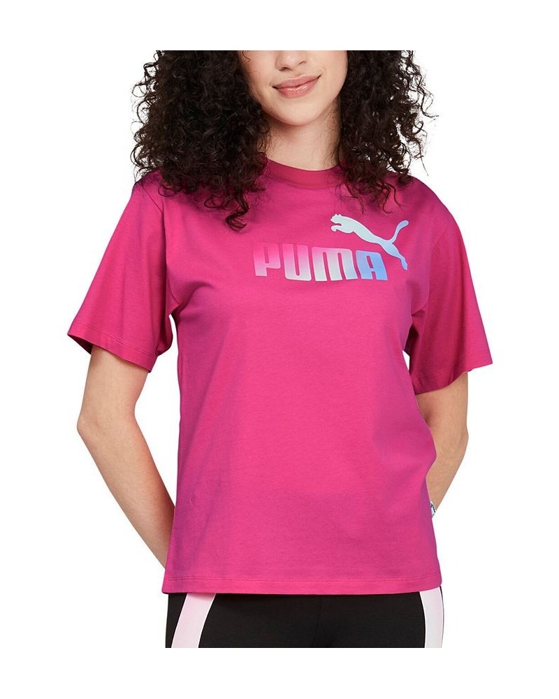Women's Cotton Essential Ombré Relaxed T-Shirt Pink $15.28 Tops