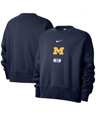 Women's Navy Michigan Wolverines Vault Every Day Fleece Pullover Sweatshirt Navy $38.15 Sweatshirts