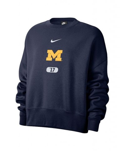 Women's Navy Michigan Wolverines Vault Every Day Fleece Pullover Sweatshirt Navy $38.15 Sweatshirts