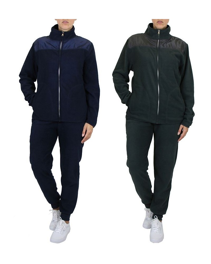 Women's Polar Fleece Full Matching Sets Pack of 2 Navy Charcoal $50.88 Outfits