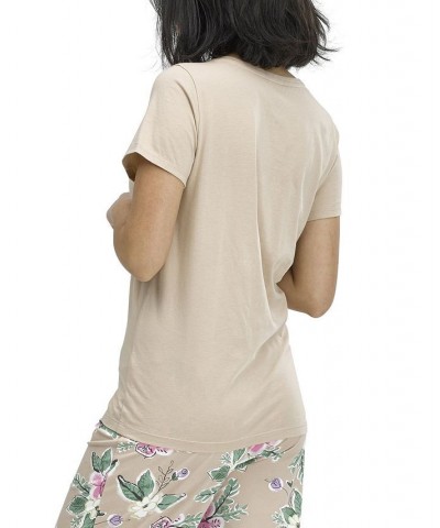 HUE Solid Short-Sleeve V-Neck Pajama T-Shirt Doeskin $14.00 Sleepwear