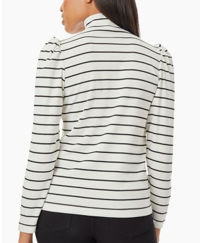 Women's Long Sleeve Ribbed Turtleneck Top Jones White, Jones Black $22.26 Tops