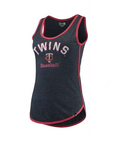 Women's Heathered Navy Minnesota Twins Contrast Binding Scoop Neck Tank Top Heathered Navy $21.31 Tops