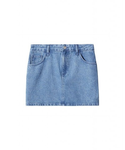 Women's Denim Mini-Skirt Medium Blue $28.70 Skirts