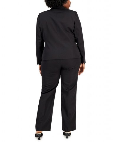 Plus Size One-Button Straight-Leg Pantsuit Black $63.70 Suits